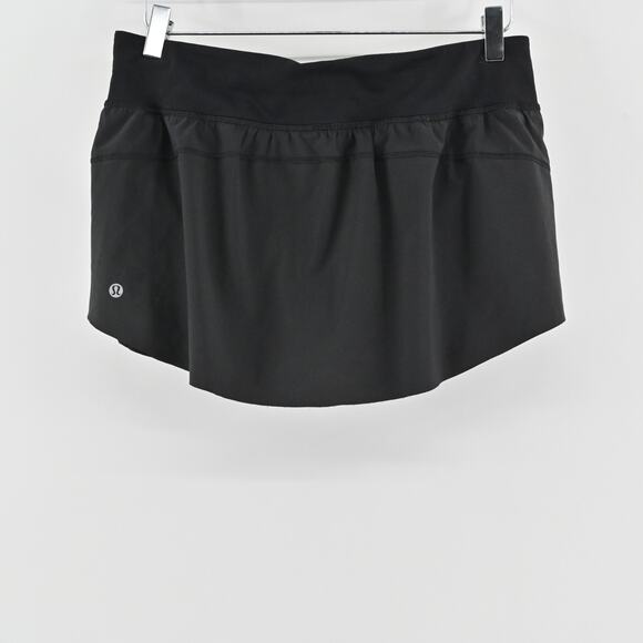 Lululemon Final Lap Skort Size 8 Black Tennis Skirt Athletic Pickleball Pull On - Picture 2 of 12